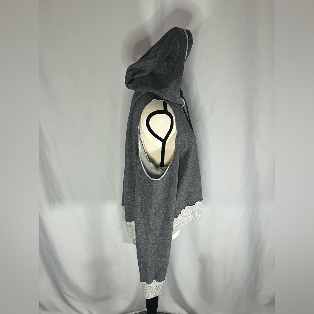 Hollister Cold Shoulder Cowl Neck w/Drawstring Women’s Hoodie - Picture 3 of 7